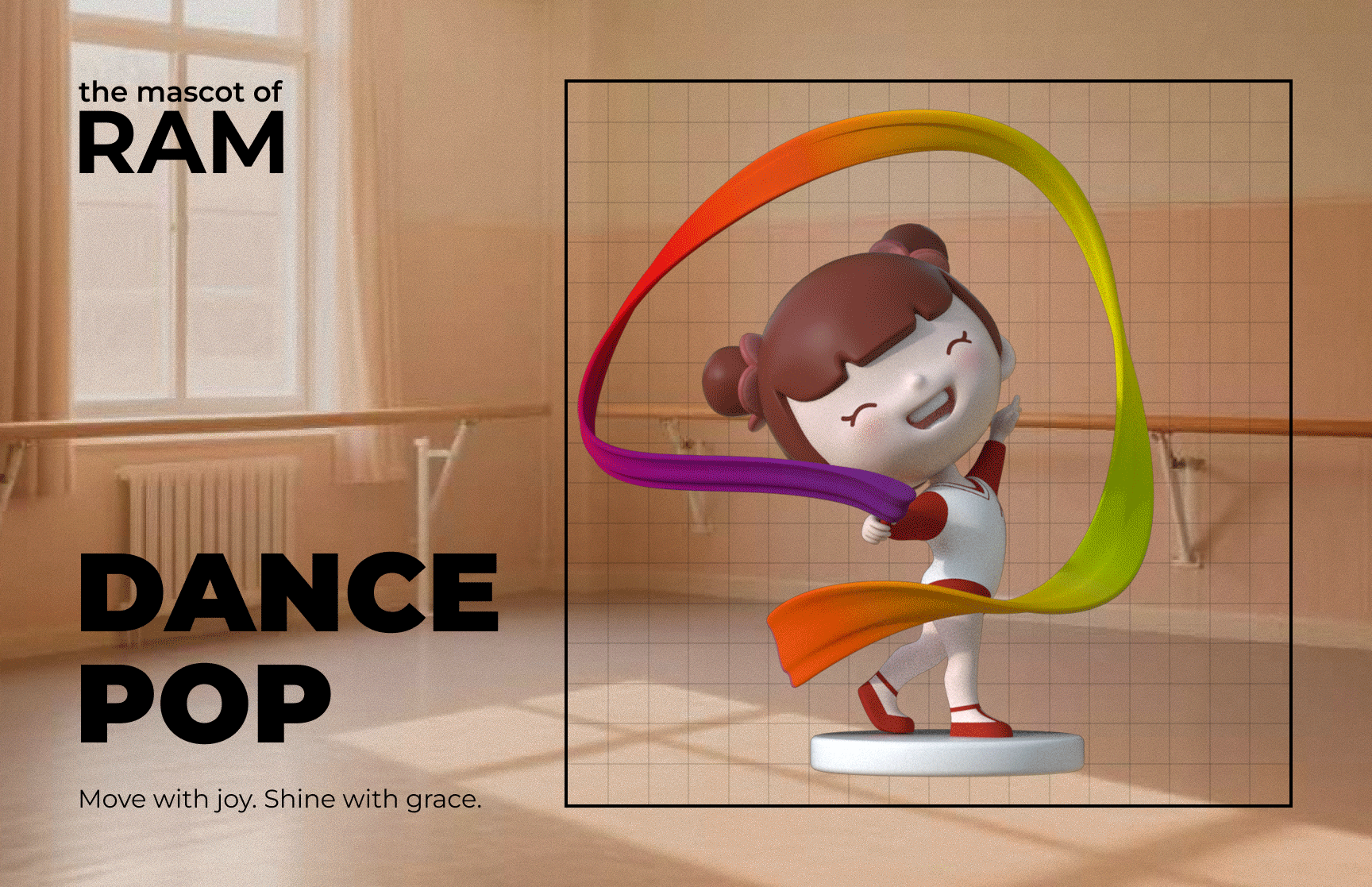 Animated RAM mascot performing a dance move