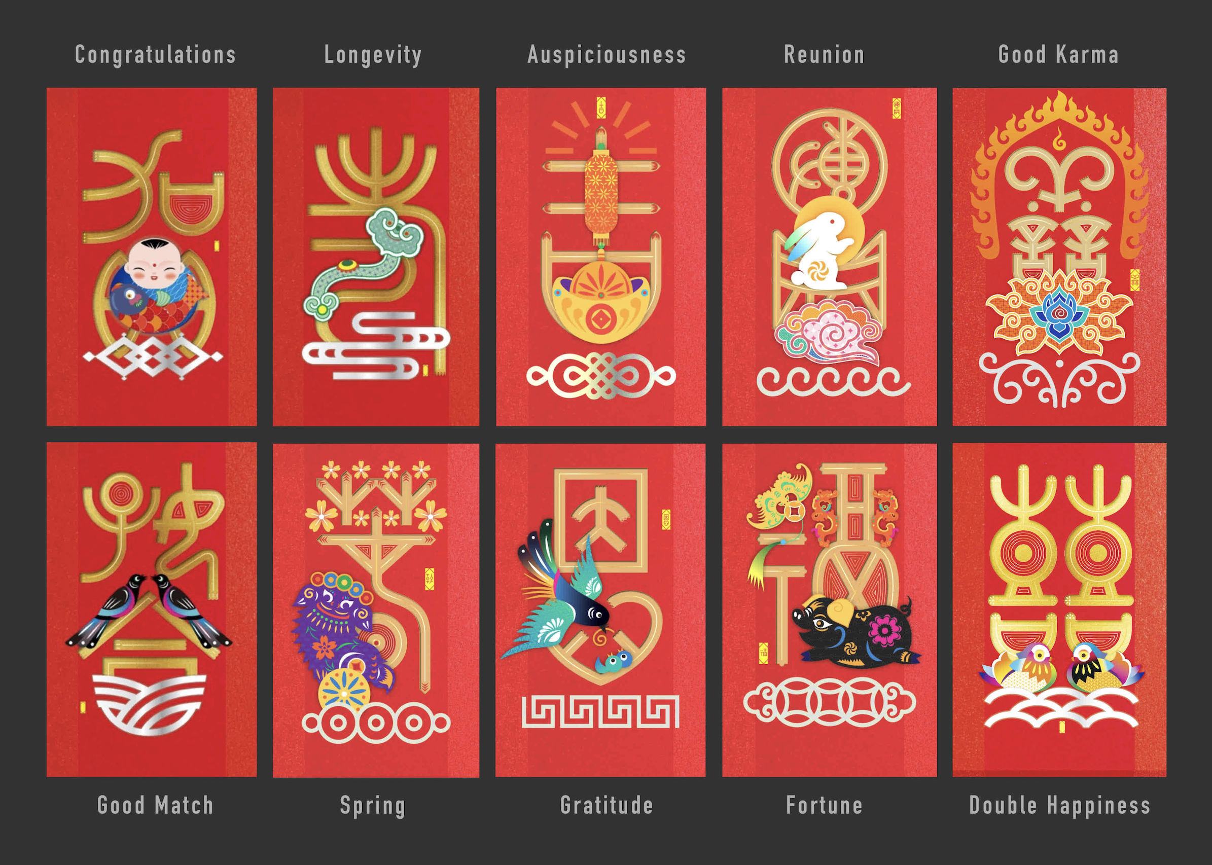 Bone Script Red Packet design 1
